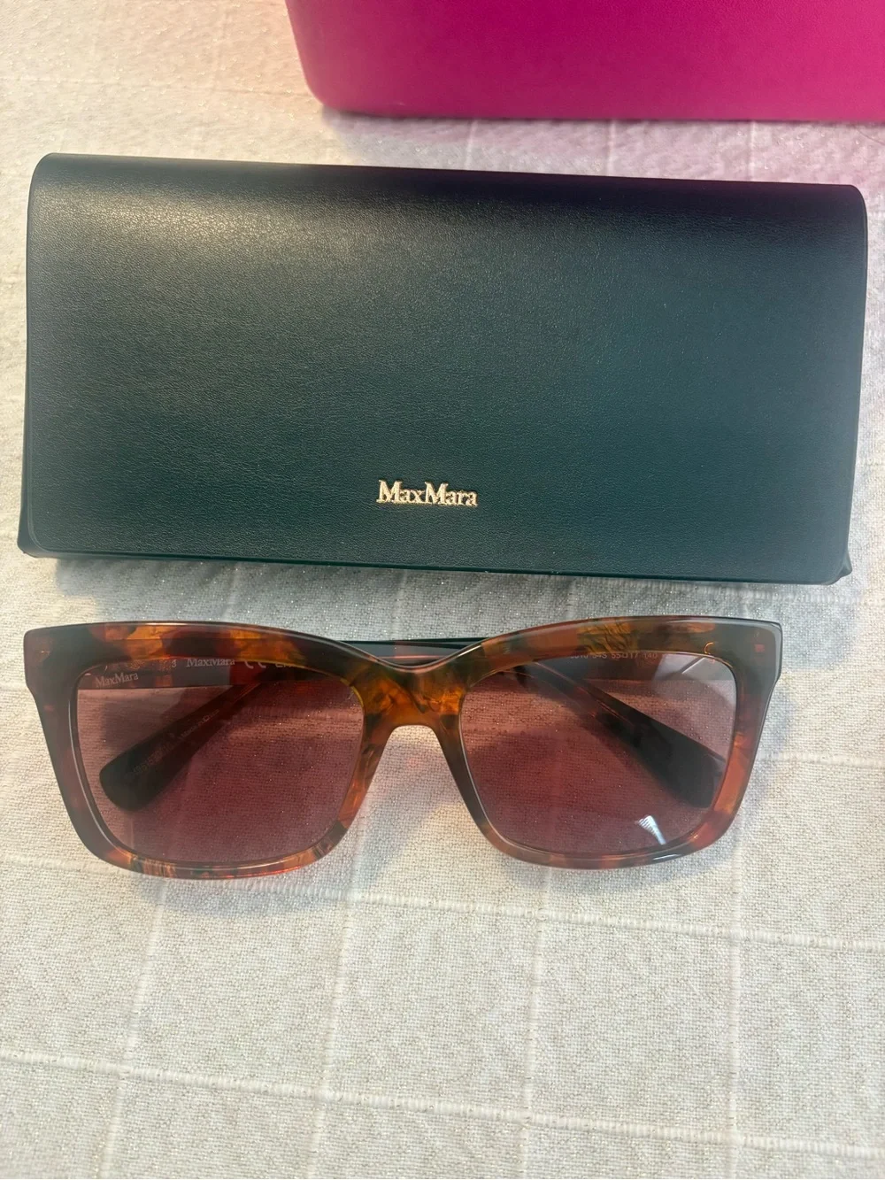 MaxMara Tortoiseshell Square Sunglasses with Brown Lenses